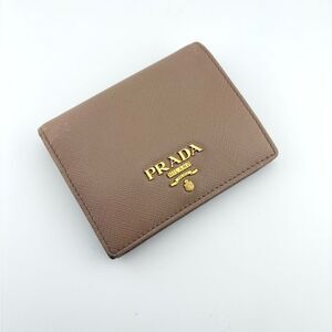 PRADA
Women's Saffiano Bi-Fold Leather Wallet in Cream - comes with box & COA